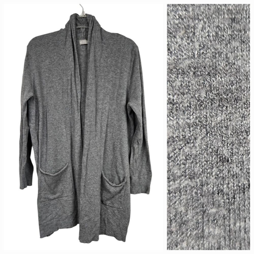 Evolution by Cyrus Ladera Gray Open Front Pocket Cardigan Sweater Stitch Fix 1X